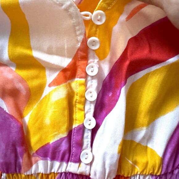 Anthropologie Abel the label ATL Swish Maxi High Low Dress Flutter Slv - Picture 3 of 13